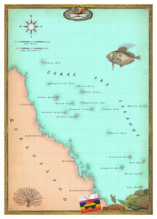 The Coral Islands . 'The Curious Atlas' . Elwin Street Ltd