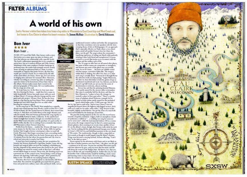 Mojo Magazine : Bon Iver and his home-town influences