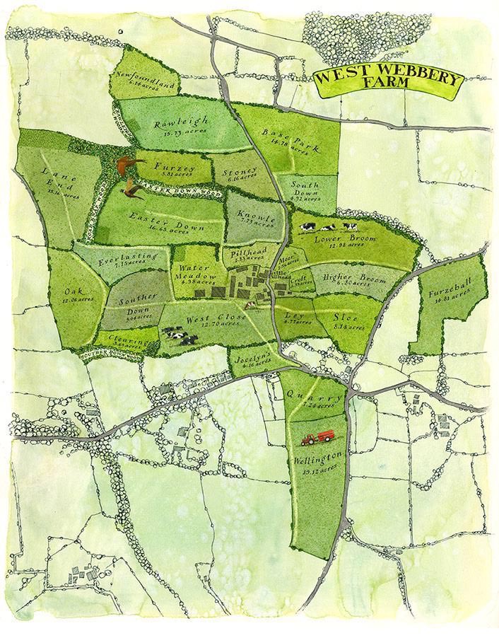 West Webbery Farm, Devon : illustrated plan of farm . private commission