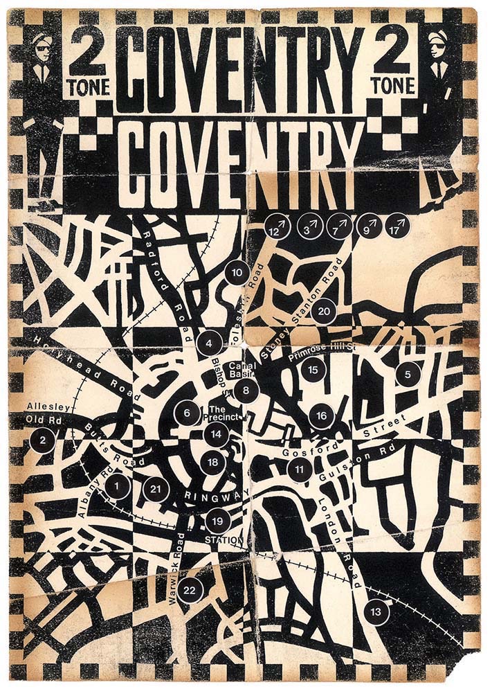 Q Magazine : 'Maps and Legends' Coventry 2-Tone Music - illustrated map flyer...