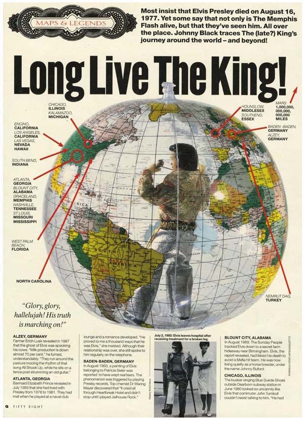 Q Magazine : 'Maps and Legends' Elvis sightings since his 'death' in 1977